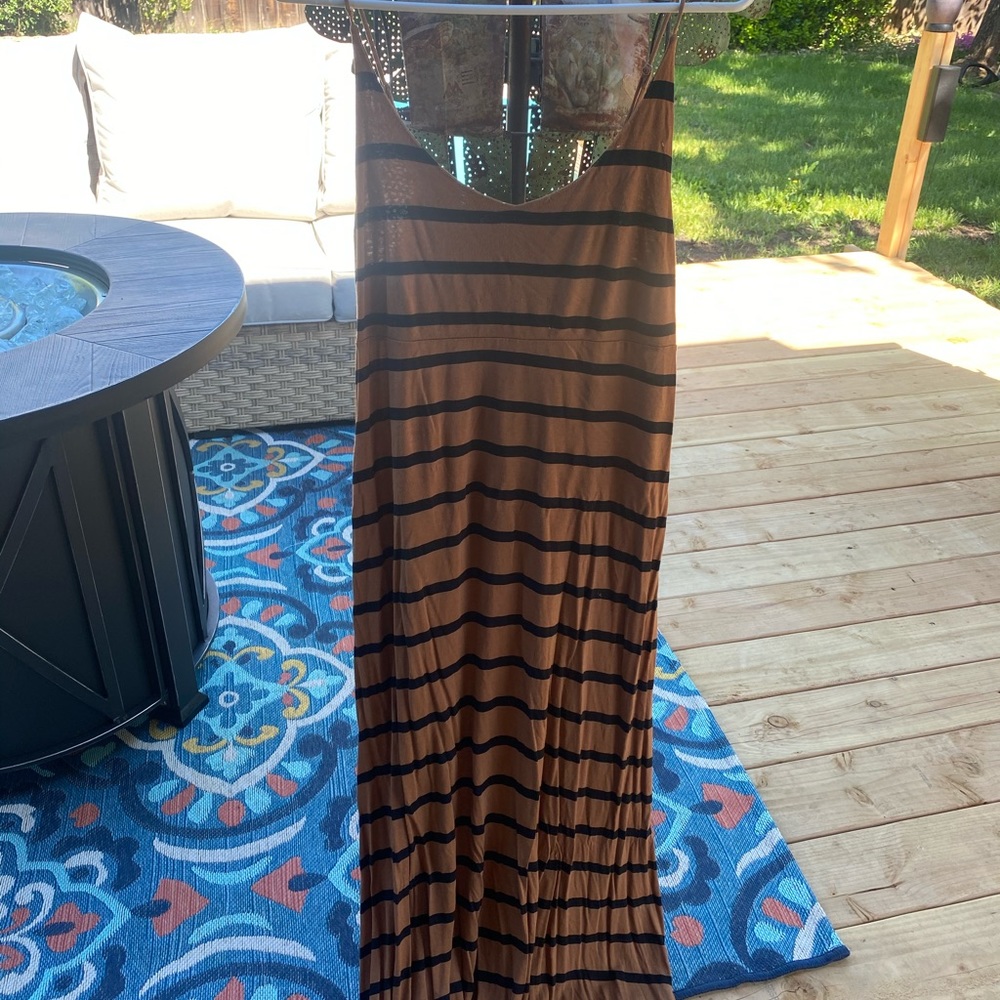 Tan and Black stripe dress